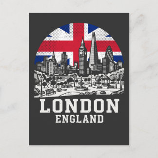 Cartão Postal London City England United Kingdom Flag