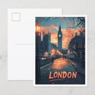 Cartão Postal London England Art Vintage - Viagem