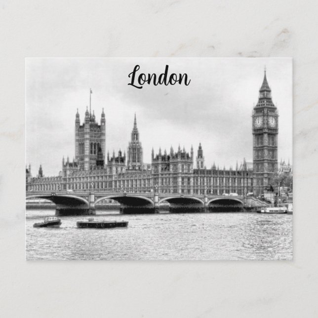 Cartão Postal London England Big Ben Westminster Viagem (Frente)
