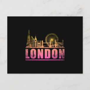 Cartão Postal London England City Skyline Cityscape Funny Gift
