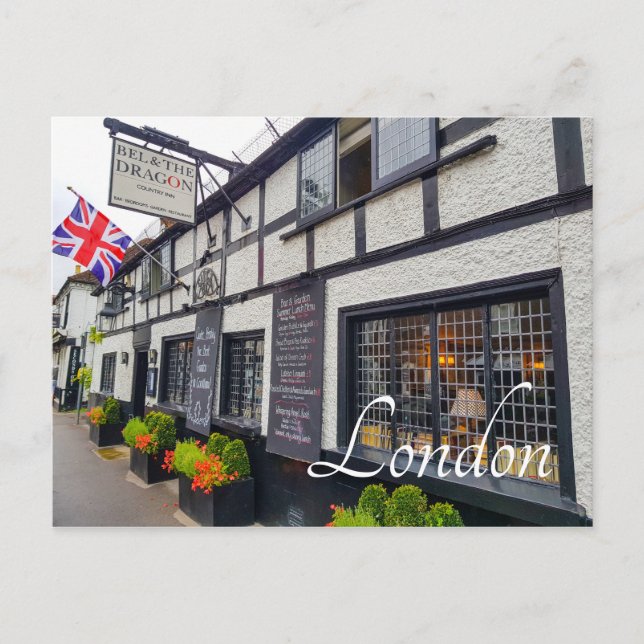 Cartão Postal London England Excelente UK Pub Architecture (Frente)