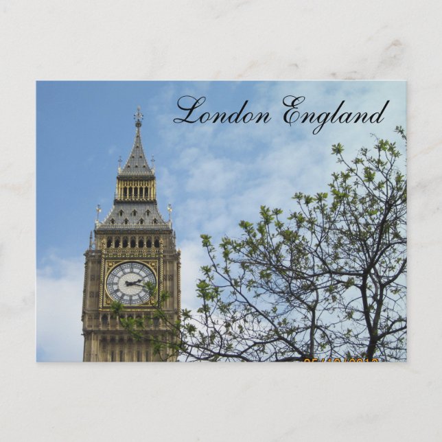 Cartão Postal London England House Clock Tower Big Ben (Frente)