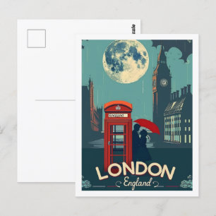 Cartão Postal London England UK Vintage Familiar Viagem Place