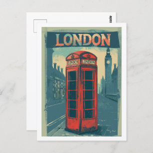 Cartão Postal London England UK Vintage Familiar Viagem Place