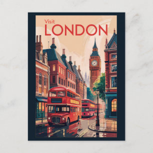 Cartão Postal London England Viagem Art Vintage