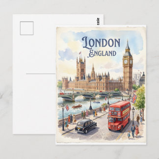 Cartão Postal London England watercolor 