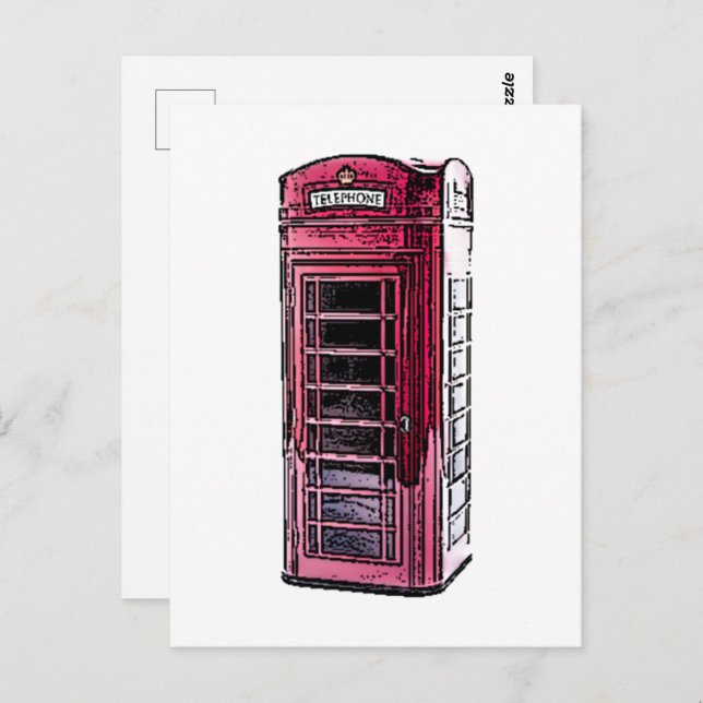 Cartão Postal London Red Telephone Booth Iconic Viagem britânico (Frente/Verso)