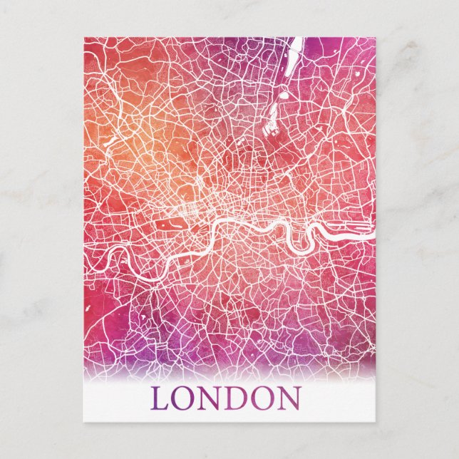 Cartão Postal London United Kingdom City Map Viagem (Frente)