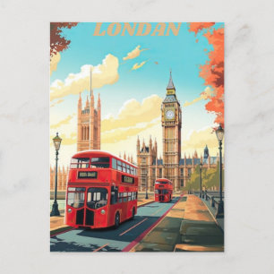 Cartão Postal London Viagem Postcard Art, London Viagem Art, Eng