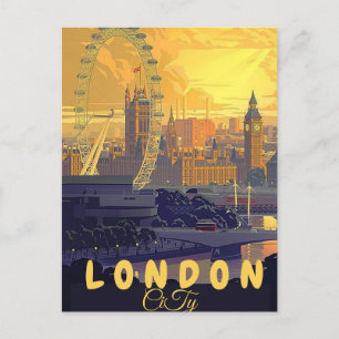 Cartão Postal London Viagem Postcard Art, London Viagem Art, Eng