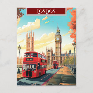 Cartão Postal London Viagem Postcard Art, London Viagem Art, Eng