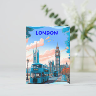 Cartão Postal London Viagem Postcard Art, London Viagem Art, Eng
