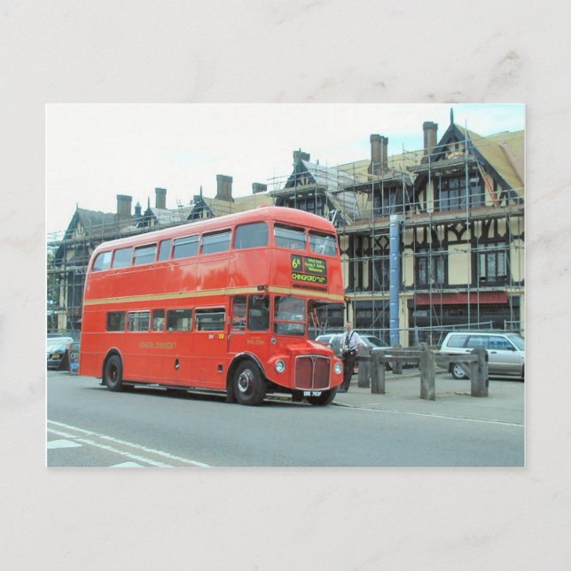 Cartão Postal Londres, antigo Routemaster, ônibus duplo (Frente)