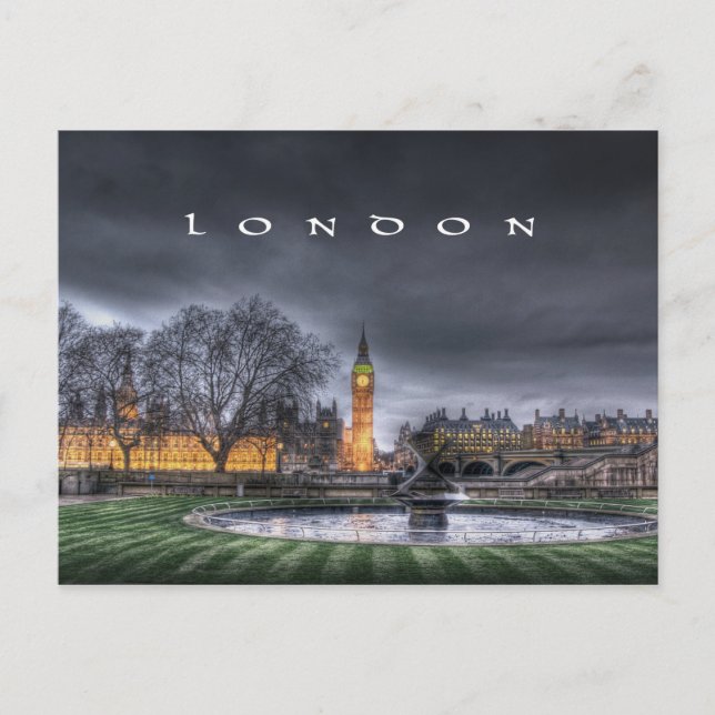 Cartão Postal Londres - Big Ben e o edifício do Parlamento (Frente)