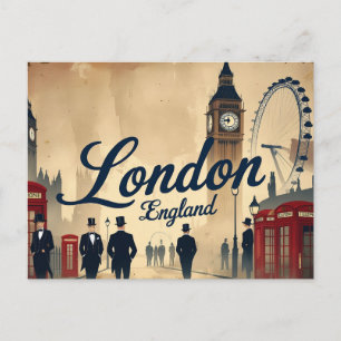 Cartão Postal Londres clássica em Retro
