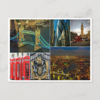 Cartão Postal londres colage uk city viagem cityscape