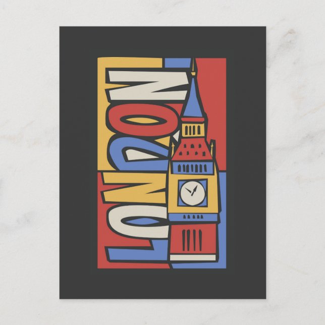 Cartão Postal Londres, Inglaterra | Design de punho vibrante (Frente)
