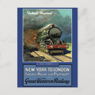 Cartão Postal Londres Nova York Great Western Railway