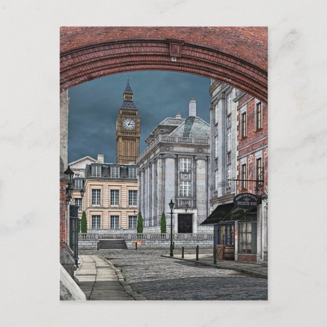 Cartão Postal Londres Vitoriana com Big Ben (Frente)