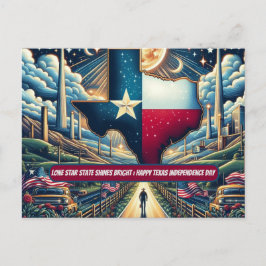 Cartão Postal Lone Star State Shines Bright feliz Dia do Texas