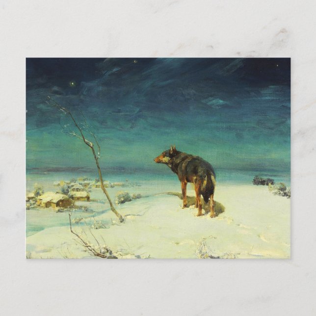 Cartão Postal Lone Wolf Samotny Wilk (Frente)