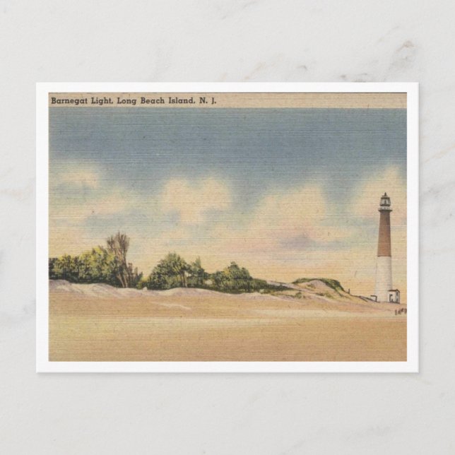 Cartão Postal Long Beach Island NJ, Barnegat Light 1946 inspirad (Frente)
