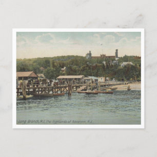 Cartão Postal Long Branch NJ As Terras Altas do Navesink c1906