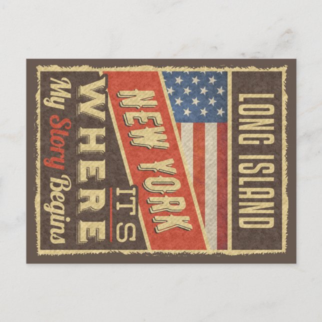 Cartão Postal Long Island New York (Frente)