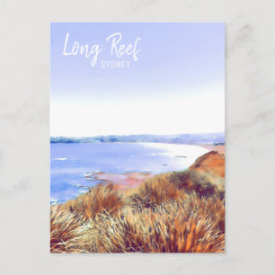 Cartão Postal Long Reef Sydney Norte Beaches retro viagem