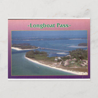Cartão Postal Longboat Pass Flórida Vista Aérea Vintage