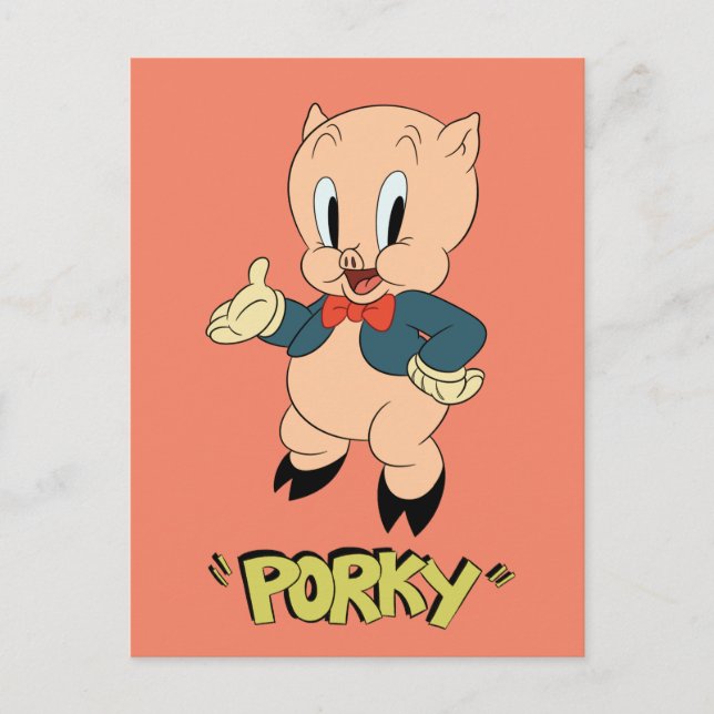 Cartão Postal LOONEY TUNES™ - Raios retroativos | Porky Pig (Frente)