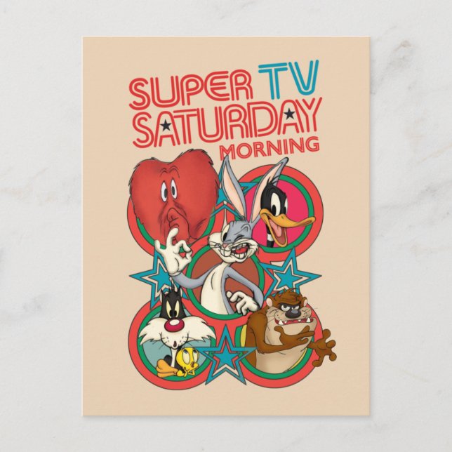 Cartão Postal LOONEY TUNES™ | Super TV Saturday Morning (Frente)