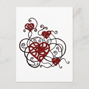 Cartão Postal Loopy Love Heart Trellis