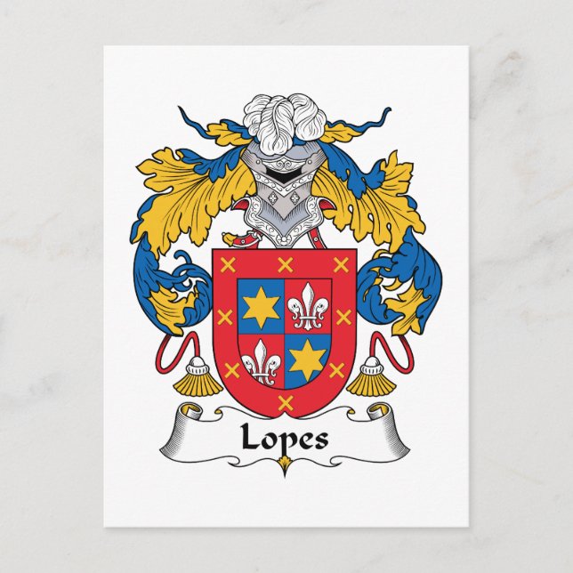 Cartão Postal Lopes Family Crest (Frente)