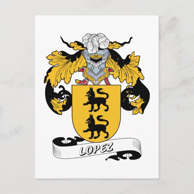 Cartão Postal Lopez Family Crest (Frente)
