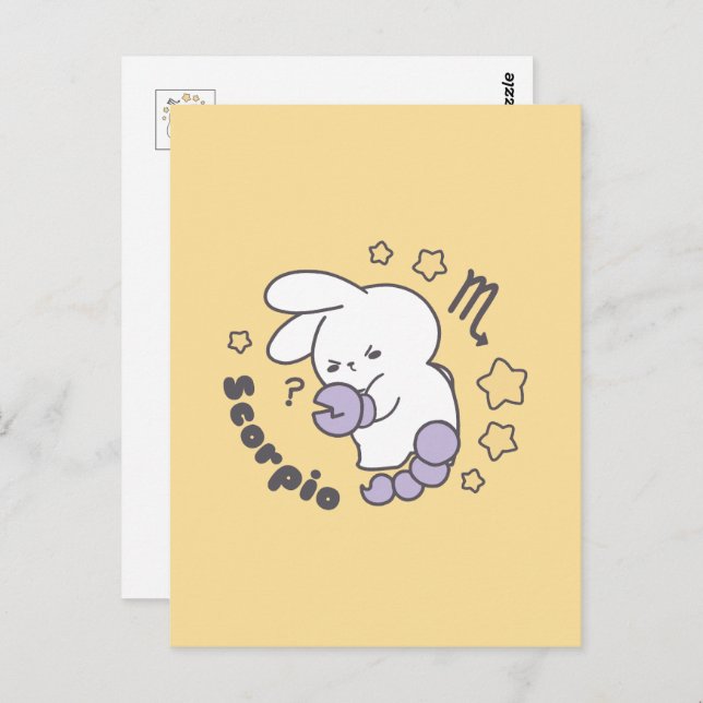 Cartão Postal Loppitokki Bunny Abraçando a Magia do Zodíaco de E (Frente/Verso)