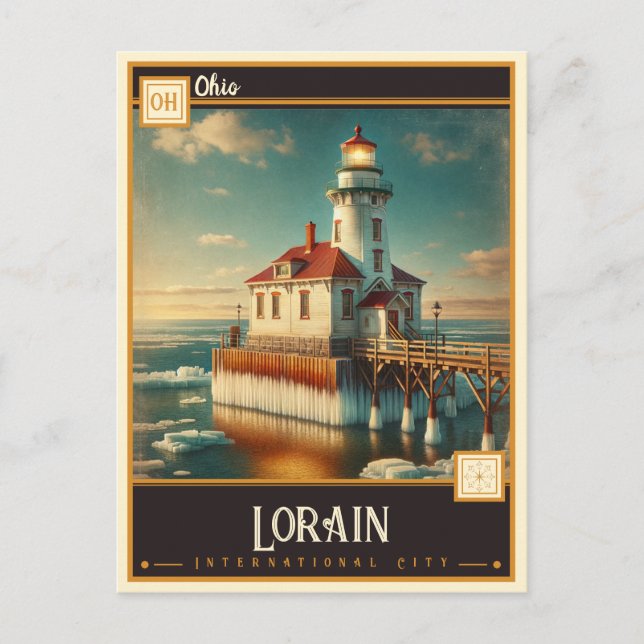 Cartão Postal Lorain, Ohio | Vintage (Frente)
