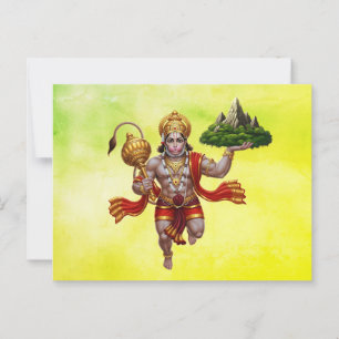 Cartão Postal Lord Hanuman Voando Levantando Montanha