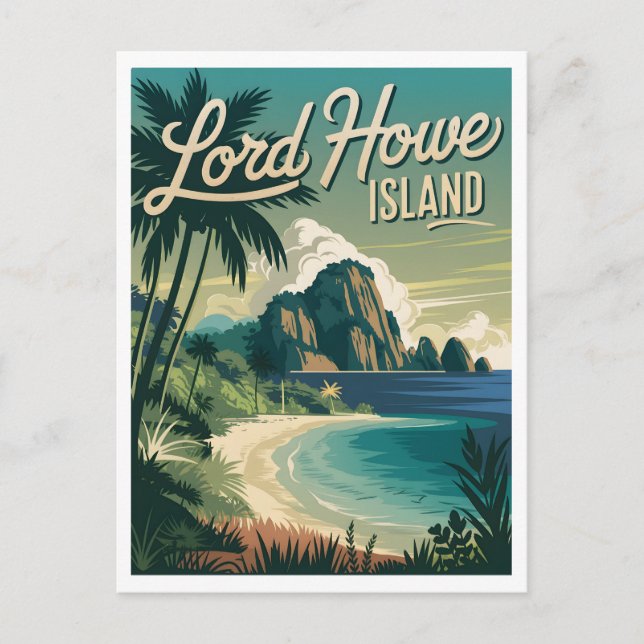 Cartão Postal Lord Howe Island Vintage (Frente)