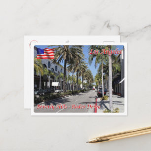 Cartão Postal Los Angeles - Beverly Colinas - Rodeo Drive - EUA