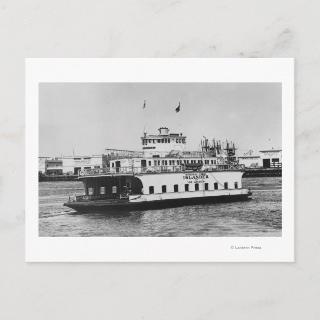 Cartão Postal Los Angeles, CA Ferry Islander perto de Harbor (Frente)