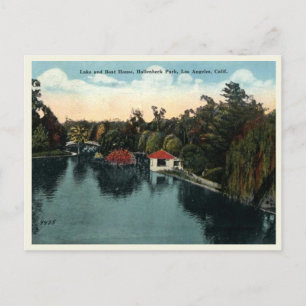 Cartão Postal Los Angeles CA, Hollenbeck Park, Estilo Vintage