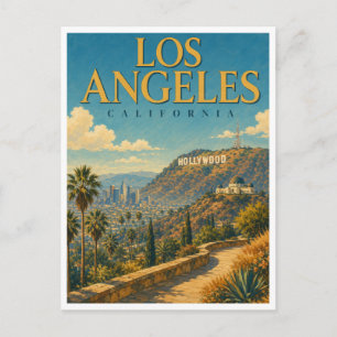 Cartão Postal Los Angeles Califórnia Hollywood Hills GeoSaga