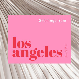 Cartão Postal Los Angeles Califórnia moderno rosa vermelho