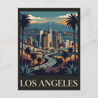 Cartão Postal Los Angeles Califórnia Viagem Retro Vintage