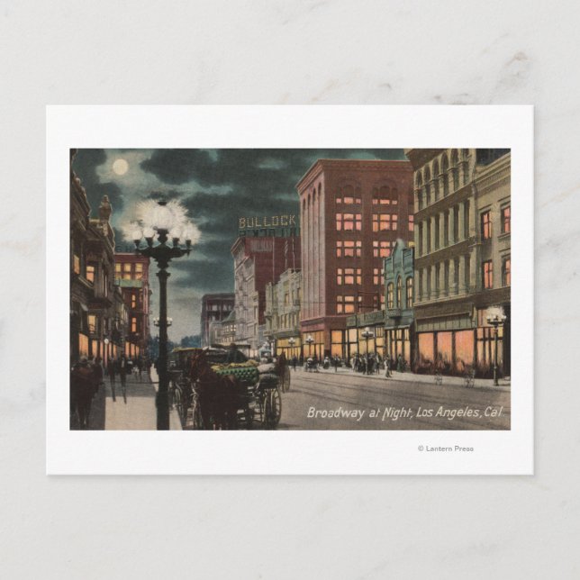 Cartão Postal Los Angeles, CAStreet View da Broadway em (Frente)