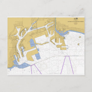 Cartão Postal Los Angeles, gráfico do porto náutico da CA