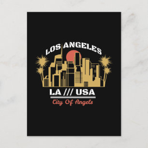 Cartão Postal Los Angeles LA EUA Cidade dos Anjos Desenho da Sil