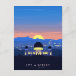 Cartão Postal Los Angeles Palm Tree Sunset Graphic
