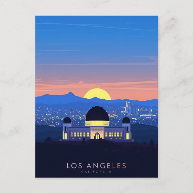 Cartão Postal Los Angeles Palm Tree Sunset Graphic (Frente)
